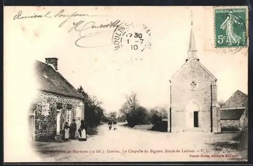 AK Gorron /Mayenne, La Chapelle du Bignon, Route de Lesbois