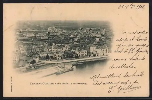 AK Château-Gontier, Vue générale du Faubourg