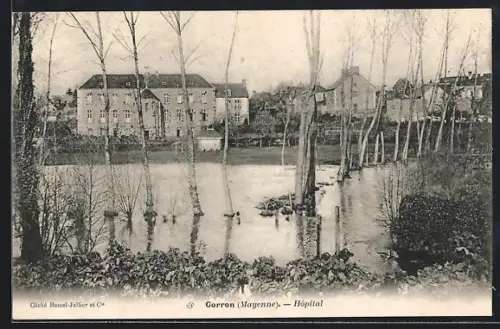 AK Gorron /Mayenne, Hôpital et paysage environnant