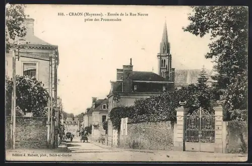 AK Craon /Mayenne, Entrée de la Rue Neuve prise des Promenades