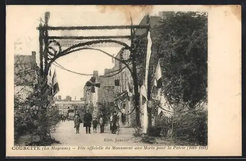 AK Courcité /La Mayenne, Fête officielle du Monument aux Morts pour la Patrie, 1914-1918