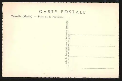 AK Thionville /Moselle, Place de la Republique, Strassenbahn