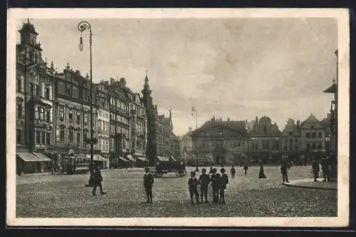 AK Plzen, Namesti roh jihovychodni, Strassenbahn