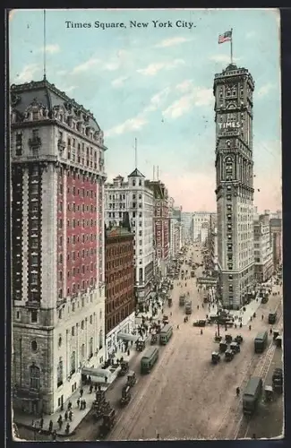 AK New York, NY, Times Square, Strassenbahn