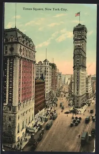 AK New York, NY, Times Square, Strassenbahn