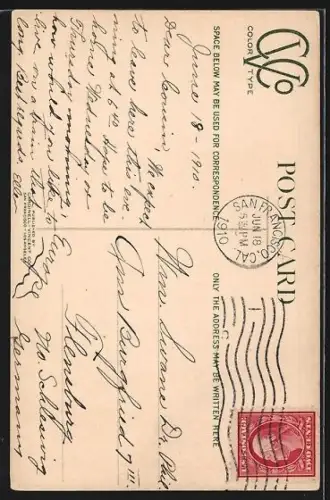 AK San Francisco, California, Westbank and Flood Buildings from Market and Ellis Streets, Strassenbahn