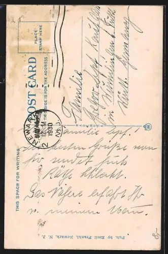 AK Newark, N. J., Broad Street showing Firements, Kinney and National State Bank Buildings, Strassenbahn