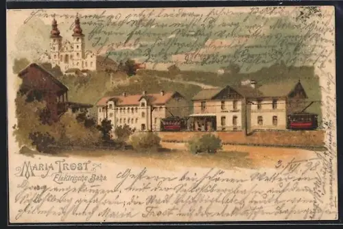 Lithographie Graz, Maria Trost, Elektrische Bahn