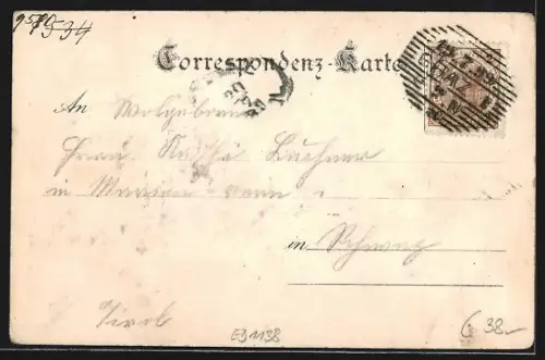 Lithographie Maria-Trost, Ortsansicht mit Weizer`s Gasthof und elektrischer Strassenbahn