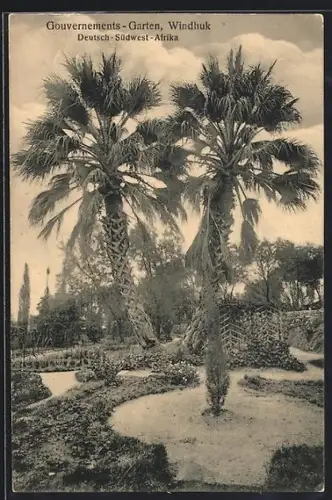 AK Windhuk, im Gouvernements-Garten, Kolonial gelaufen