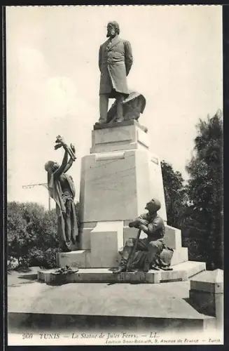 AK Tunis, La Statue de Jules Ferry