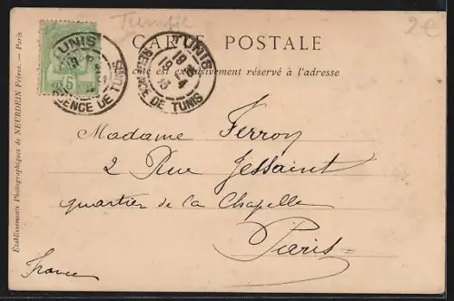 AK Tunis, Vue Générale prise de la Casbah