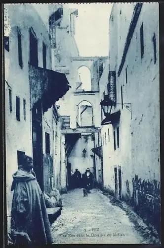 AK Fez, Rue dans le Quartier du Mellah