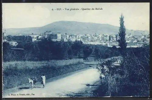 AK Fez, Vue générale, Quartier du Mellah