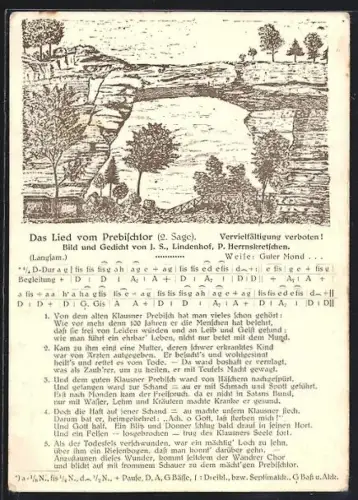 AK Prebischtor /Böhm.Schweiz, Felsformation, Liedtext Das Lied vom Prebischtor