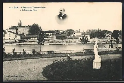 AK Dax, L`Esplanade Théodore Denis et la Statue de Flore