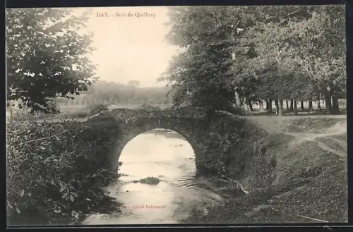 AK Dax, Bois de Boulogne, Petit pont de pierre sur la rivière