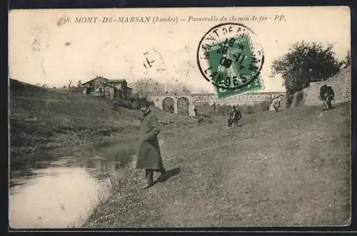 AK Mont-de-Marsan /Landes, Passerelle du chemin de fer