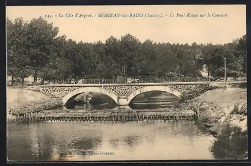 AK Mimizan-les-Bains /Landes, Le Pont Rouge sur le Courant