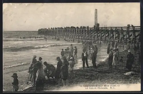 AK Capbreton-sur-Mer /Landes, Le bain et l`Estacade