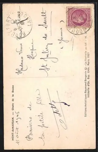 AK Mont-de-Marsan, Chute de la Douze et vue des maisons au bord de l`eau