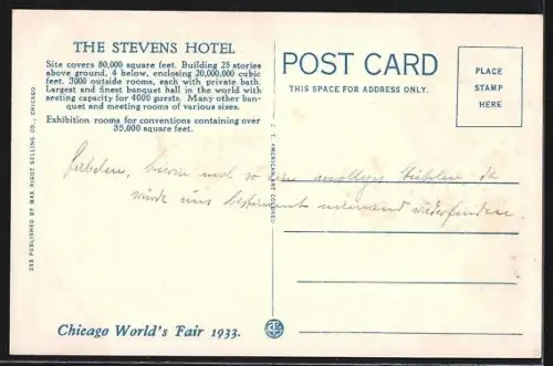 AK Chicago, The Stevens Hotel, Michigan Boulevard, 7th Street to 8th Street