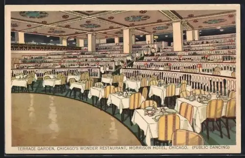 AK Chicago, IL, Terrace Garden, Chicago`s Wonder Restaurant, Morrison Hotel