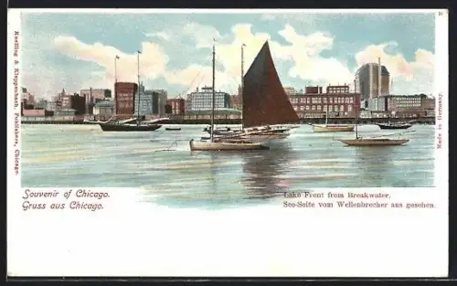 AK Chicago, IL, Lake Front from Breakwater