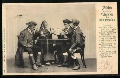 AK Zum Wohl! Schwarzwälder Tracht