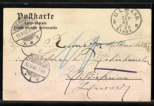 AK Schwarzwälder in Tracht am Telefon