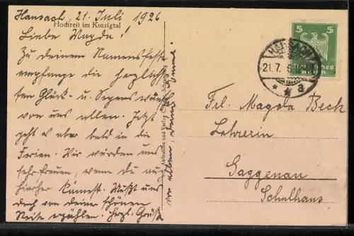 AK Hochzeit im Kinzigtal, Schwarzwälder Tracht