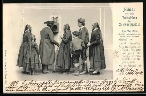 AK Michels telefonischer Abschied nach Bremen, Schwarzwälder Tracht