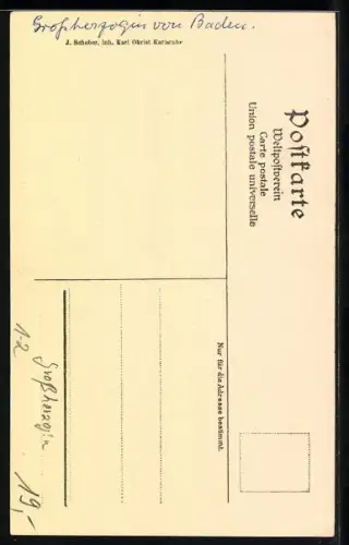 AK Prinzessin Wilhelm von Baden, Portrait mit Perlenkette und Diadem