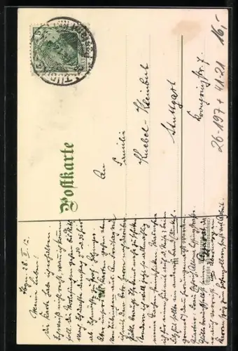 Künstler-AK Raoul Frank: Kriegsschiff S.M.S. Aegir auf hoher See