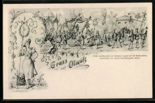 AK Olmütz, Kaiser-Jubiläumsfest der Olmützer Jugend auf der Schiessstätte, Frauen-Wohltätigkeits-Verein
