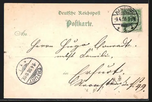 Lithographie Hamburg-St.Pauli, St. Pauli bei Nacht, Varieté, Flaniermeile