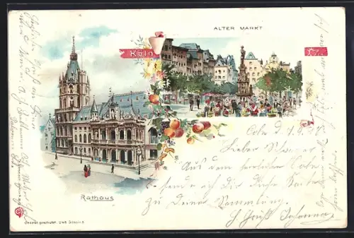 AK Köln, Alter Markt, Rathaus