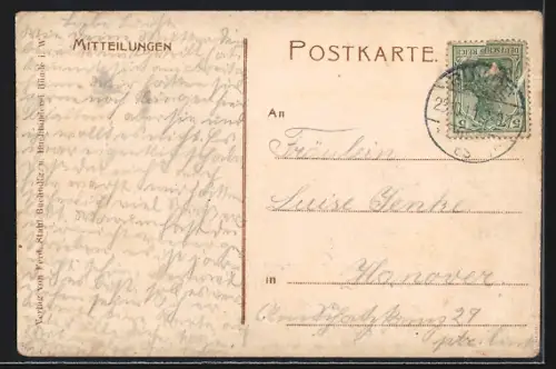 AK Bünde i. W., Teilansicht, Wappen