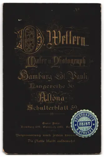 Fotografie D. Wettern, Hamburg, Kaiser Friedrich III., Wilhelm I, Wilhelm II., Kronprinz Wilhelm, vier Generationen