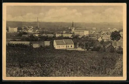 AK Kopidlno, Panorama mit Kirche