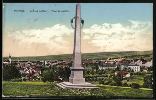 AK Horice Celkový pohled, Riegruv obelisk