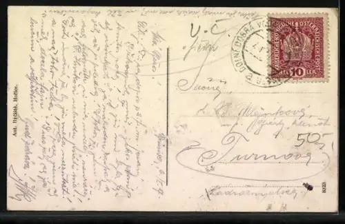 AK Horice Celkový pohled, Riegruv obelisk