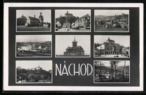 AK Náchod, Schloss, Strassenpartie, Ortspartie