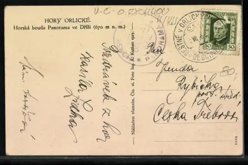 AK Hory Orlické, Horská bouda Panorama v Drísi
