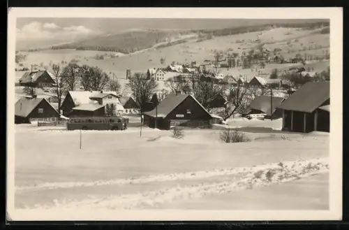 AK Destné v Orlických horách, Panorama im Schnee