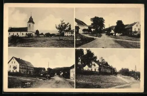 AK Cermná, Kirche, Strassenpartie, Ortspartie