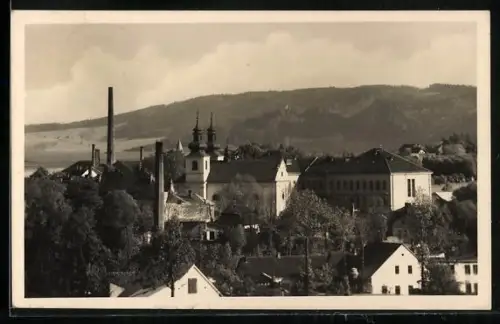 AK Vamberk, Panorama mit Kirche