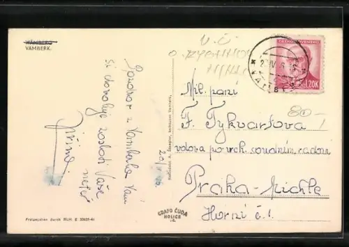 AK Vamberk, Panorama mit Kirche