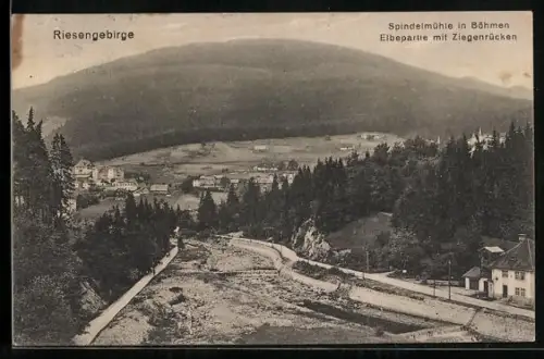 AK Spindelmühle in Böhmen, Elbepartie mit Zeigenrücken, Riesengebirge