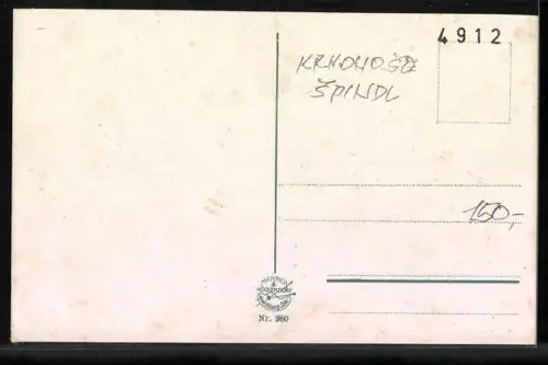 AK Spindelmühle i. Böhmen, Gesamtansicht mit Ziegenrücken, Riesengebirge